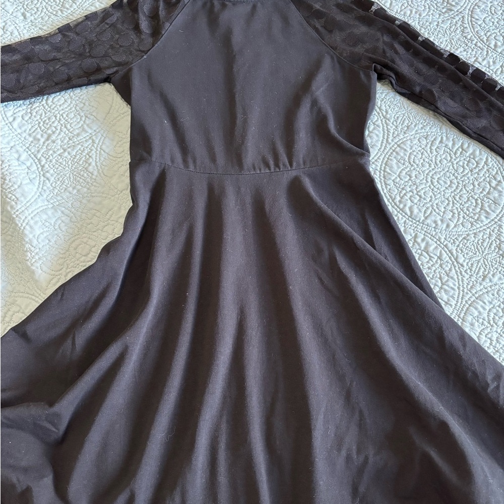 Express Black Long Sleeve Crew Neck Dress